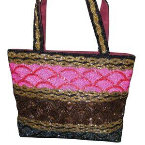 Fendi RARE Limited Edition Intricately Beaded Vintage Italian Handbag Mini Tote